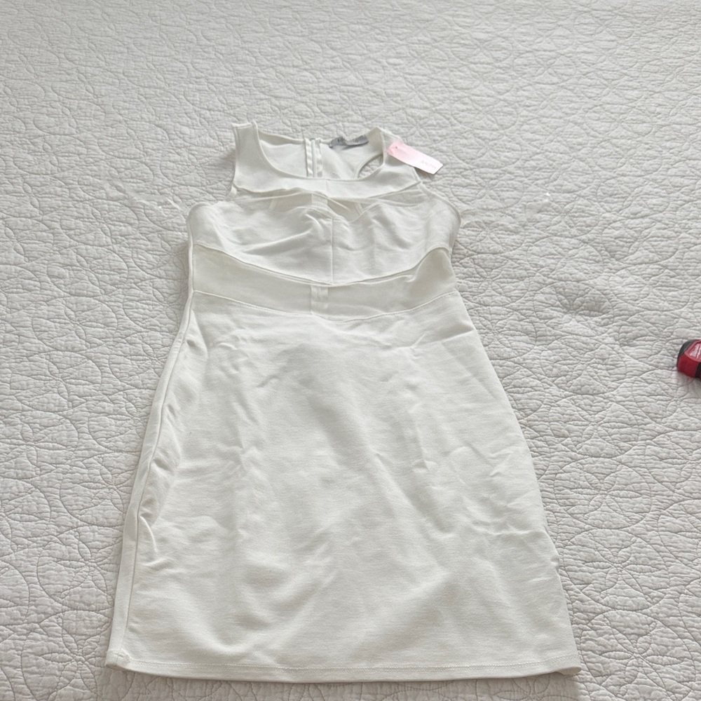 NWT Solemio Off White Bodycon Sleeveless Dress M